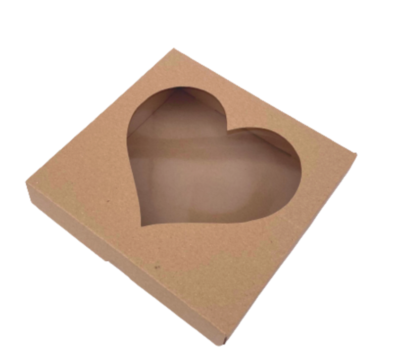 Krabica s okienkom hnedá 20x20x5cm "dvojdielna"(LOVE)
